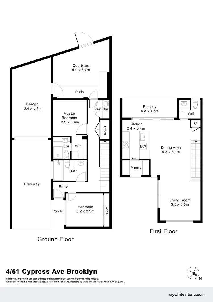Floorplan of Homely townhouse listing, 4/51 Cypress Avenue, Brooklyn VIC 3012