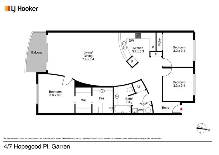 Floorplan of Homely unit listing, 4/7 Hopegood Place, Garran ACT 2605