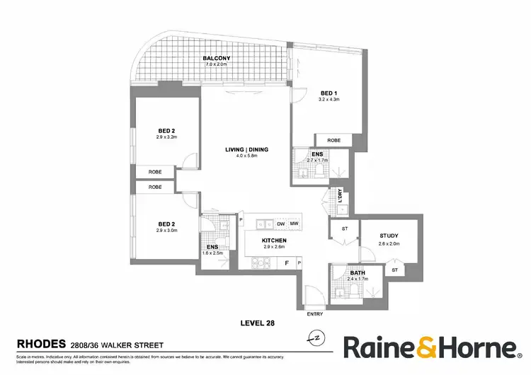Floorplan of Homely apartment listing, 2808/36 Walker Street, Rhodes NSW 2138