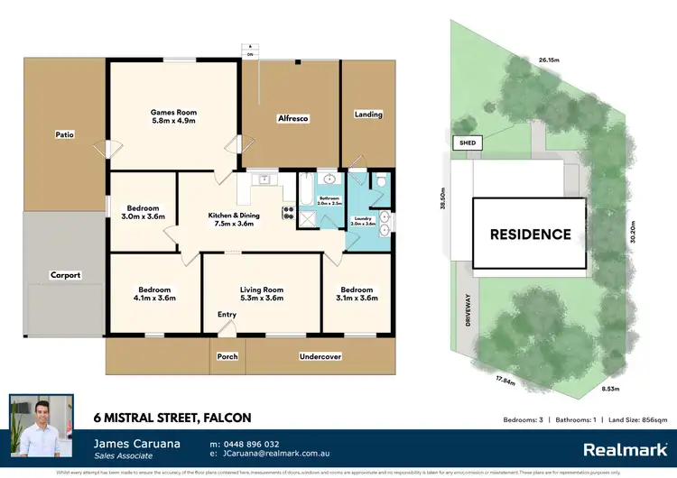 Floorplan of Homely house listing, 6 Mistral Street, Falcon WA 6210