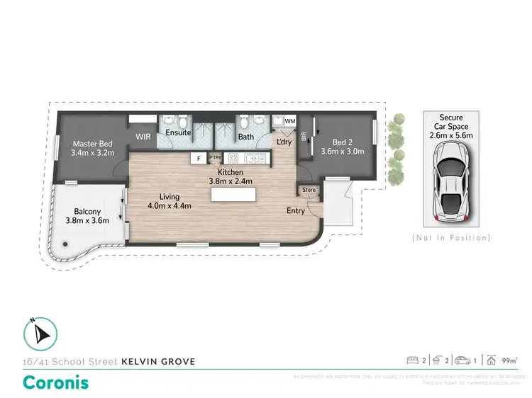 Floorplan of Homely apartment listing, 16/41 School Street, Kelvin Grove QLD 4059