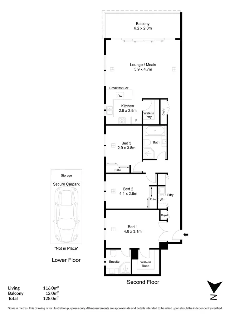 Floorplan of Homely apartment listing, 202/60 Belford Avenue, Prospect SA 5082