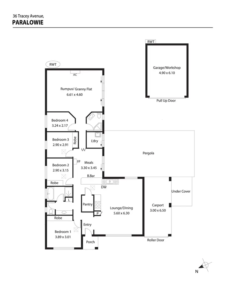 Floorplan of Homely house listing, 36 Tracey Avenue, Paralowie SA 5108