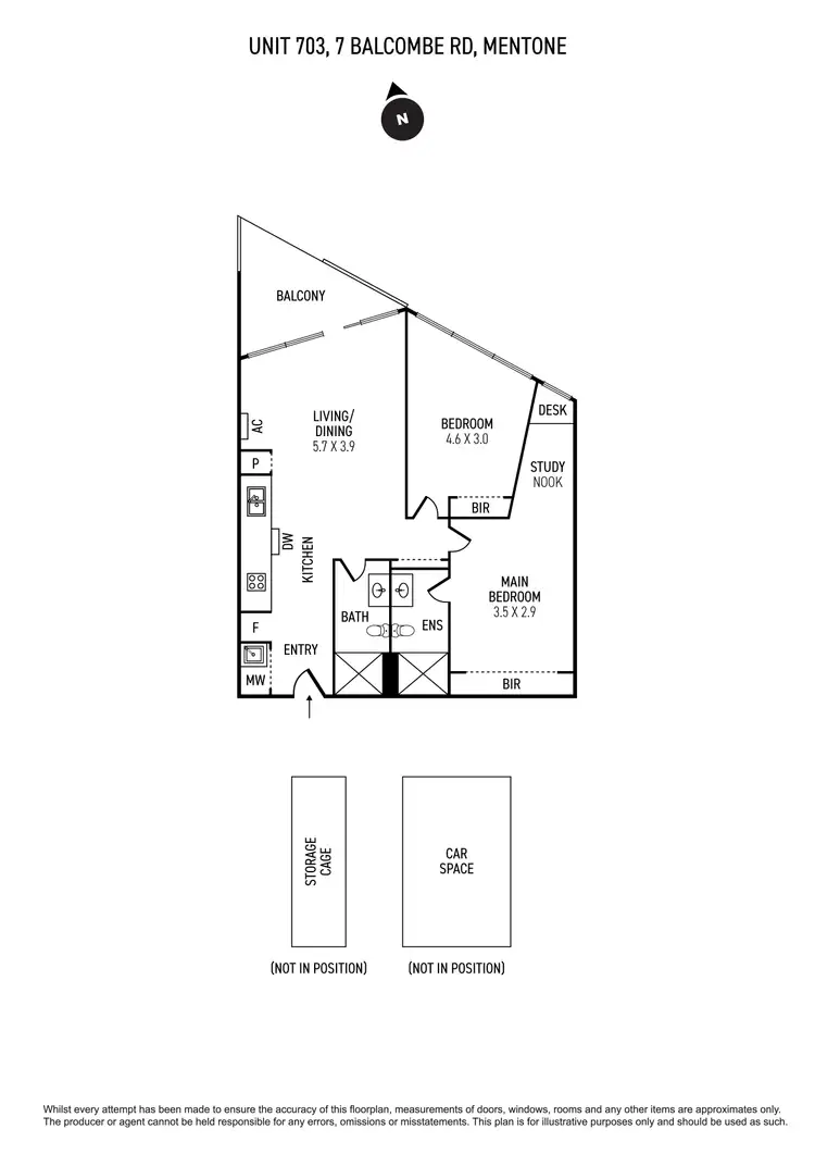Floorplan of Homely apartment listing, 703/7 Balcombe Road, Mentone VIC 3194