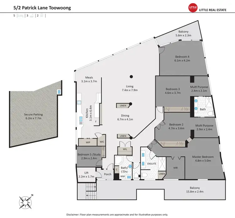 Floorplan of Homely apartment listing, 2 Patrick Lane, Toowong QLD 4066