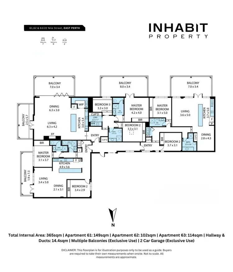 Floorplan of Homely apartment listing, 61, 62 & 63/22 Nile Street, East Perth WA 6004