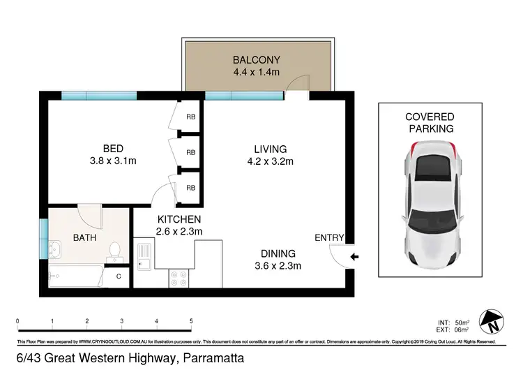 Floorplan of Homely unit listing, 6/43 Great Western Highway, Parramatta NSW 2150