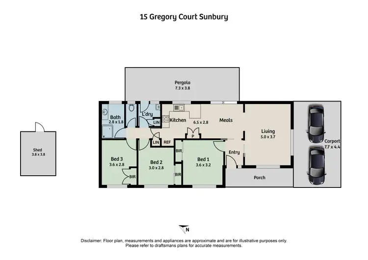 Floorplan of Homely house listing, 15 Gregory Court, Sunbury VIC 3429