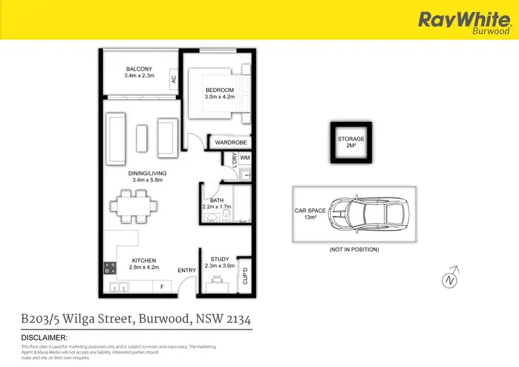 Floorplan of Homely apartment listing, B203/5 Wilga Street, Burwood NSW 2134