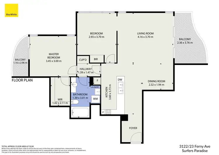 Floorplan of Homely apartment listing, 3122/23 Ferny Avenue, Surfers Paradise QLD 4217
