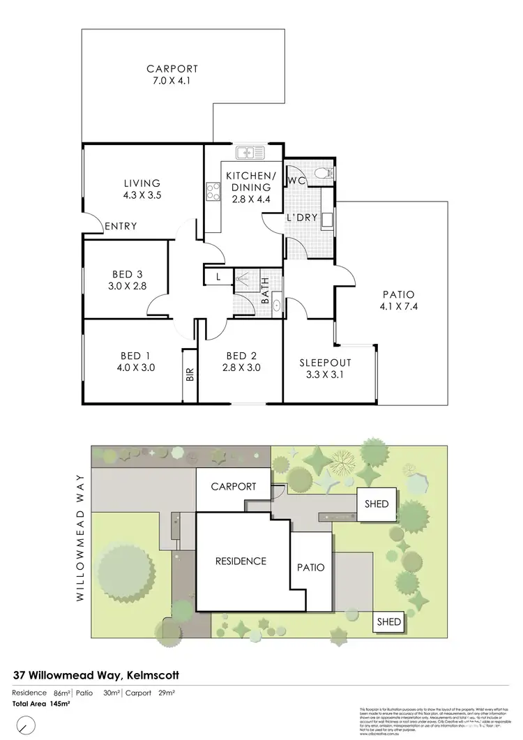 Floorplan of Homely house listing, 37 Willowmead Way, Kelmscott WA 6111