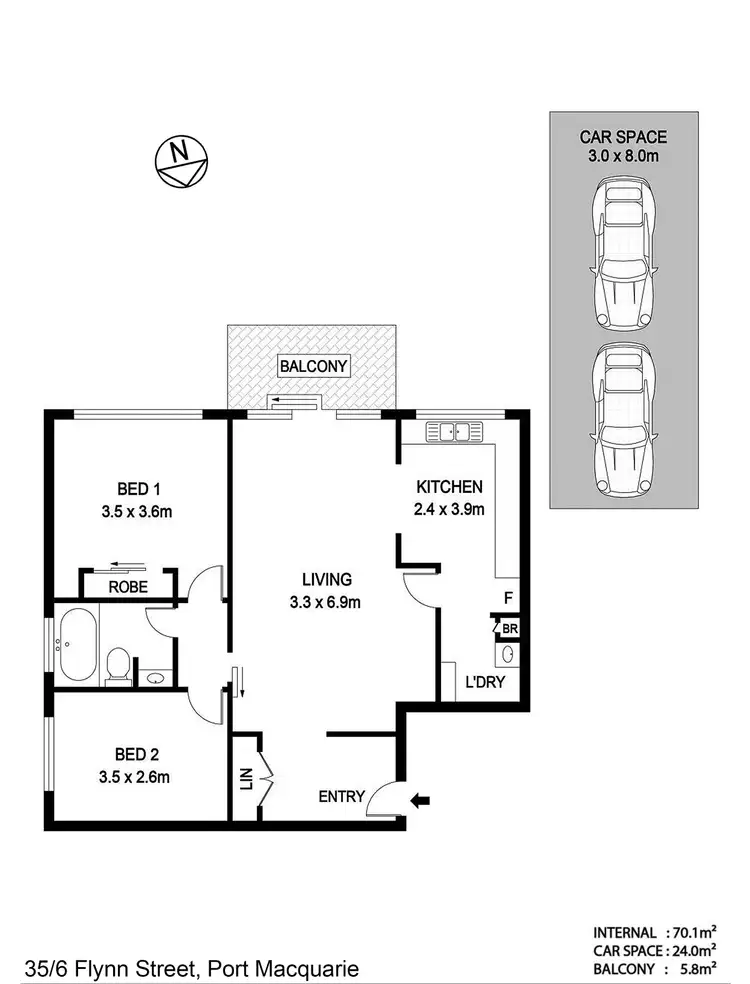 Floorplan of Homely unit listing, 35/6 Flynn Street, Port Macquarie NSW 2444