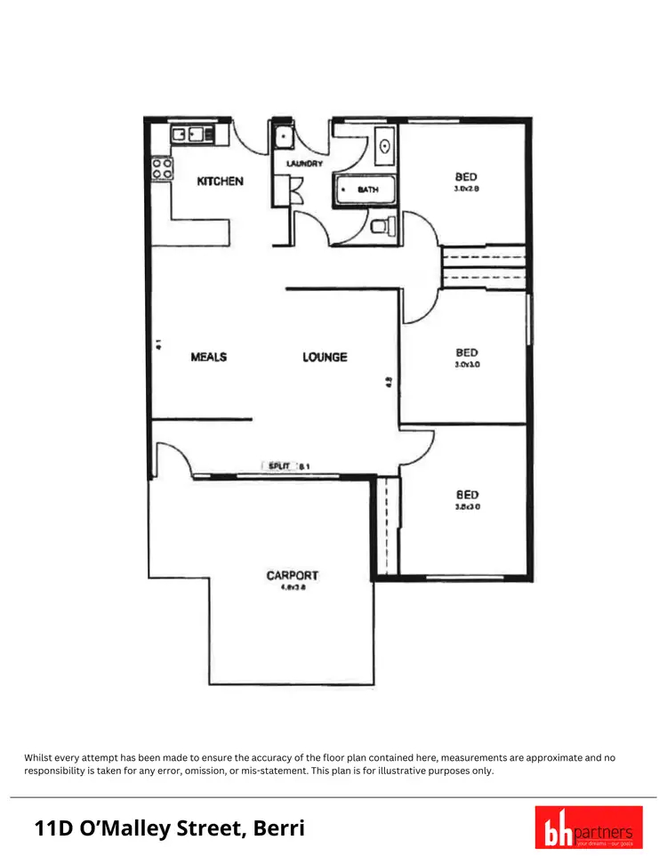 Floorplan of Homely house listing, 11D O'Malley Street, Berri SA 5343