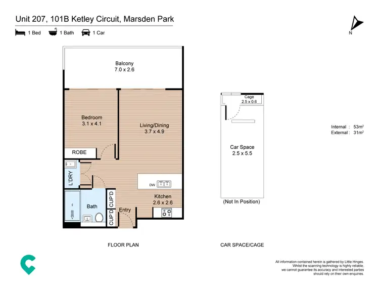Floorplan of Homely apartment listing, 207/101B Ketley Circuit, Marsden Park NSW 2765