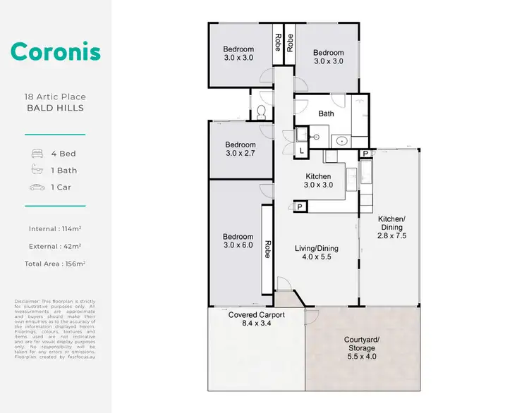 Floorplan of Homely house listing, 18 Arctic Place, Bald Hills QLD 4036