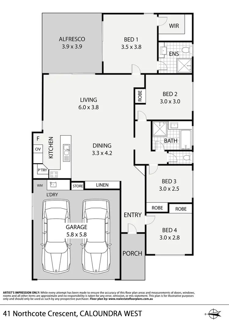 Floorplan of Homely house listing, 41 Northcote Crescent, Caloundra West QLD 4551