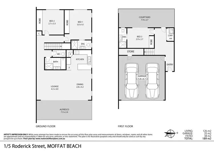 Floorplan of Homely house listing, 1/5 Roderick Street, Moffat Beach QLD 4551