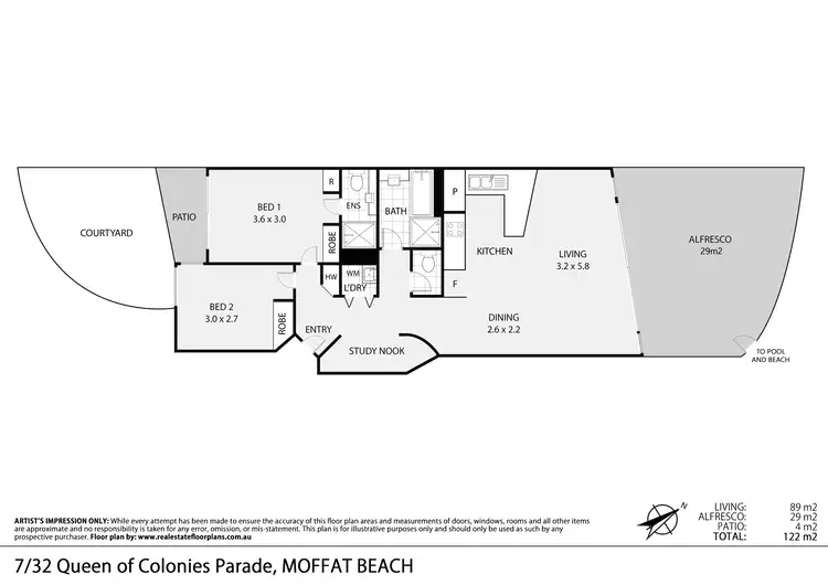 Floorplan of Homely unit listing, 7/32 Queen of Colonies Parade, Moffat Beach QLD 4551