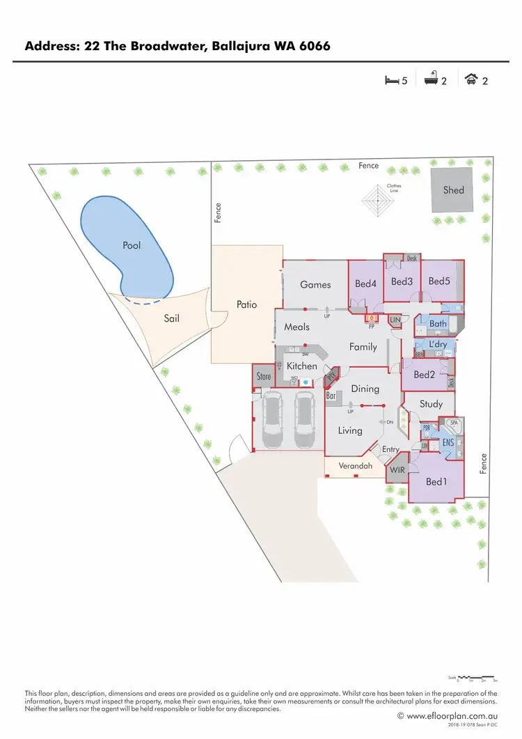 Floorplan of Homely house listing, 22 The Broadwater, Ballajura WA 6066