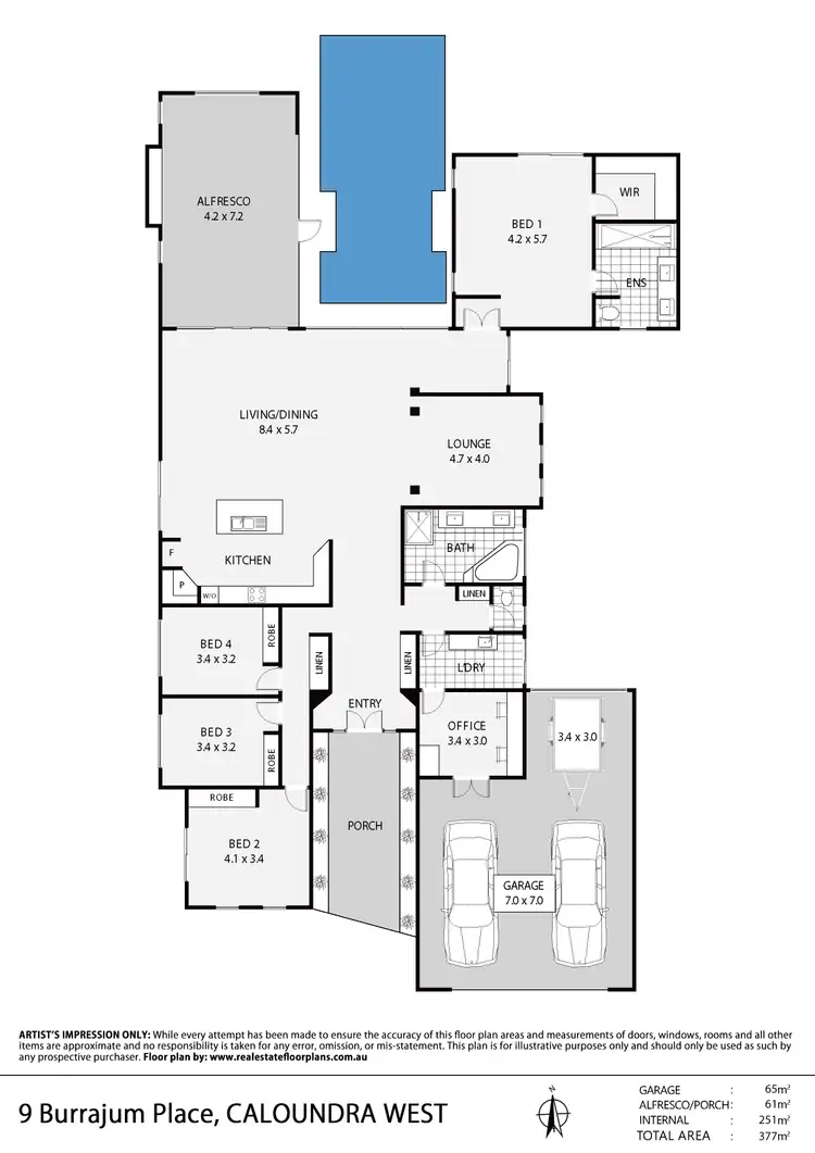 Floorplan of Homely house listing, 9 Burrajum Place, Caloundra West QLD 4551