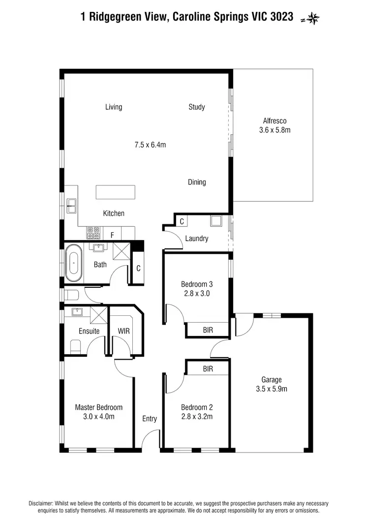Floorplan of Homely house listing, 1 Ridgegreen View, Caroline Springs VIC 3023
