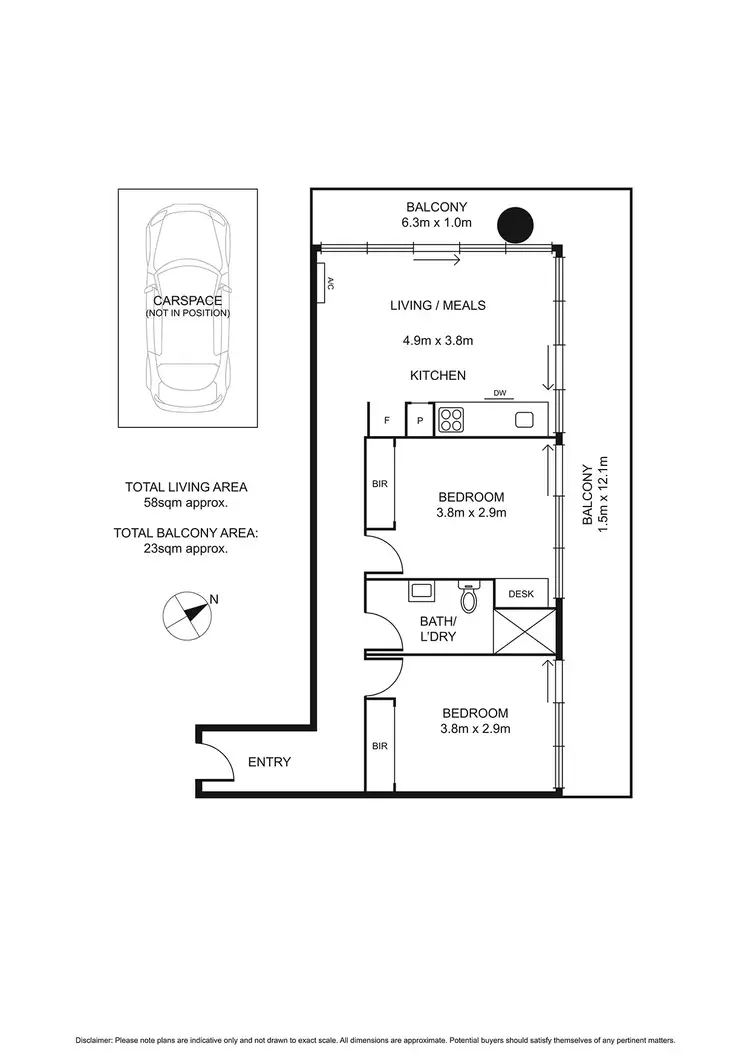 Floorplan of Homely apartment listing, 905/52 Park Street, South Melbourne VIC 3205