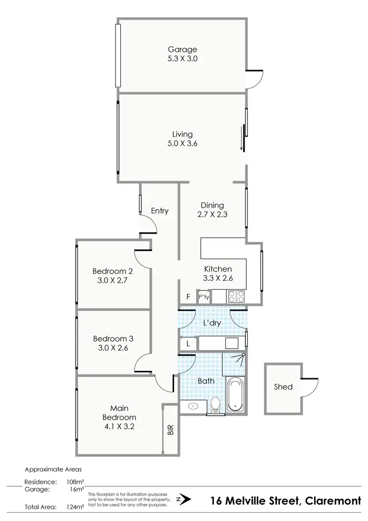 Floorplan of Homely semi-detached listing, 16 Melville Street, Claremont WA 6010