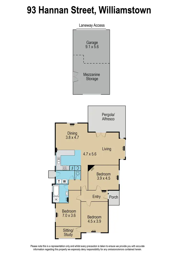 Floorplan of Homely house listing, 93 Hannan Street, Williamstown VIC 3016