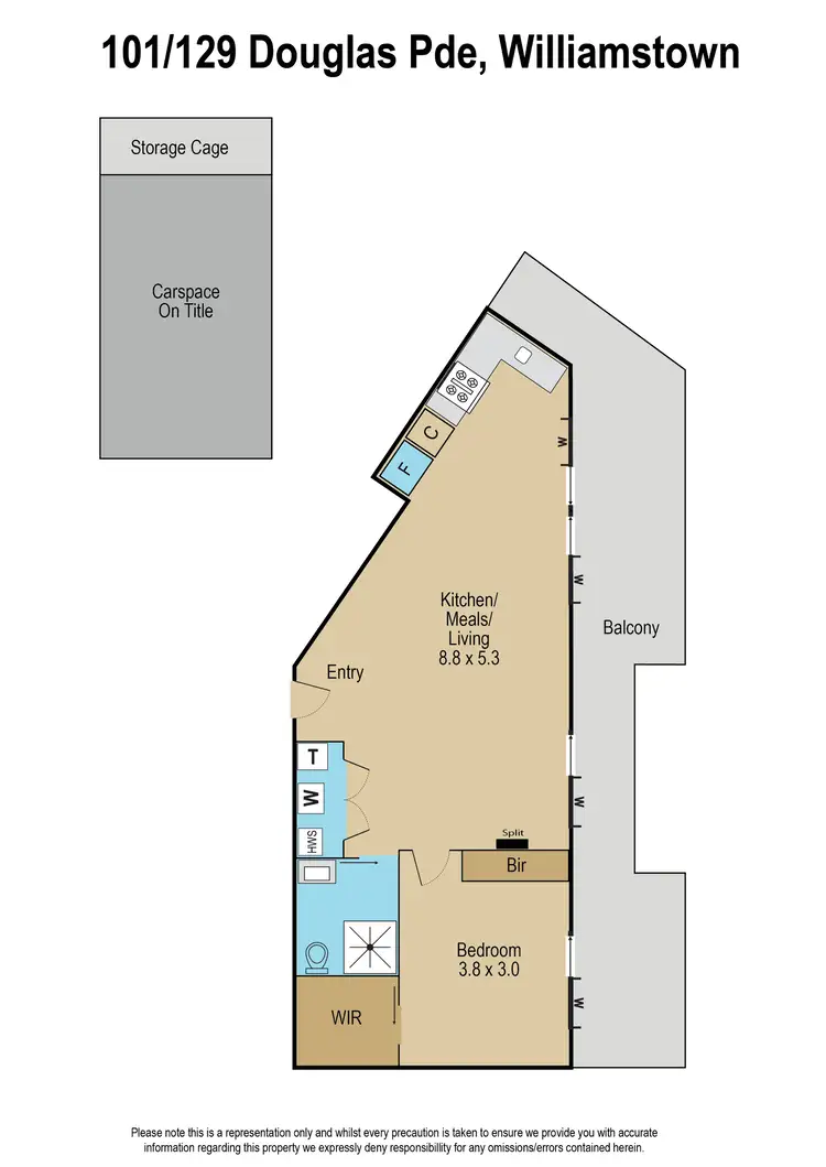 Floorplan of Homely unit listing, 101/129 Douglas Parade, Williamstown VIC 3016