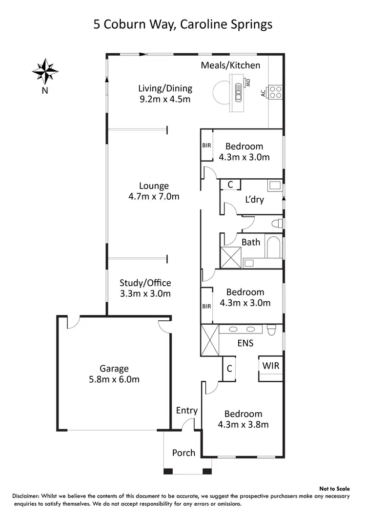 Floorplan of Homely house listing, 5 Coburn Way, Caroline Springs VIC 3023
