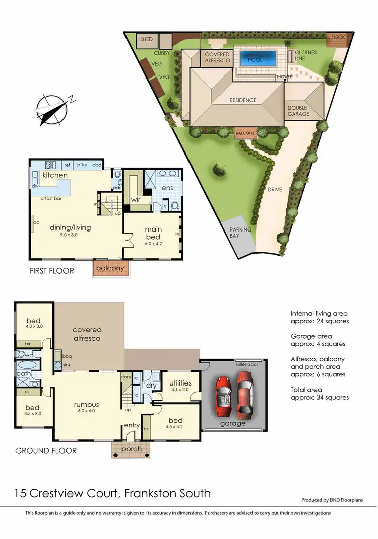 Floorplan of Homely house listing, 15 Crestview Court, Frankston South VIC 3199