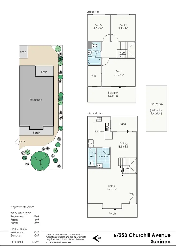 Floorplan of Homely townhouse listing, 6/253 Churchill Avenue, Subiaco WA 6008