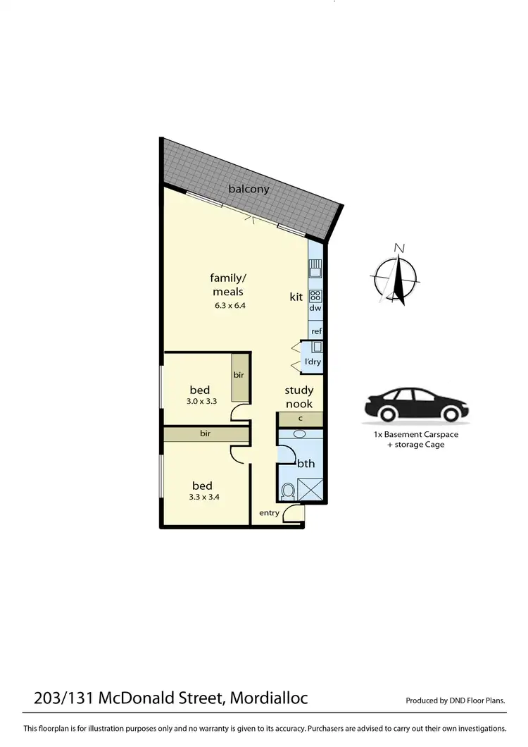 Floorplan of Homely apartment listing, 203/131 McDonald Street, Mordialloc VIC 3195