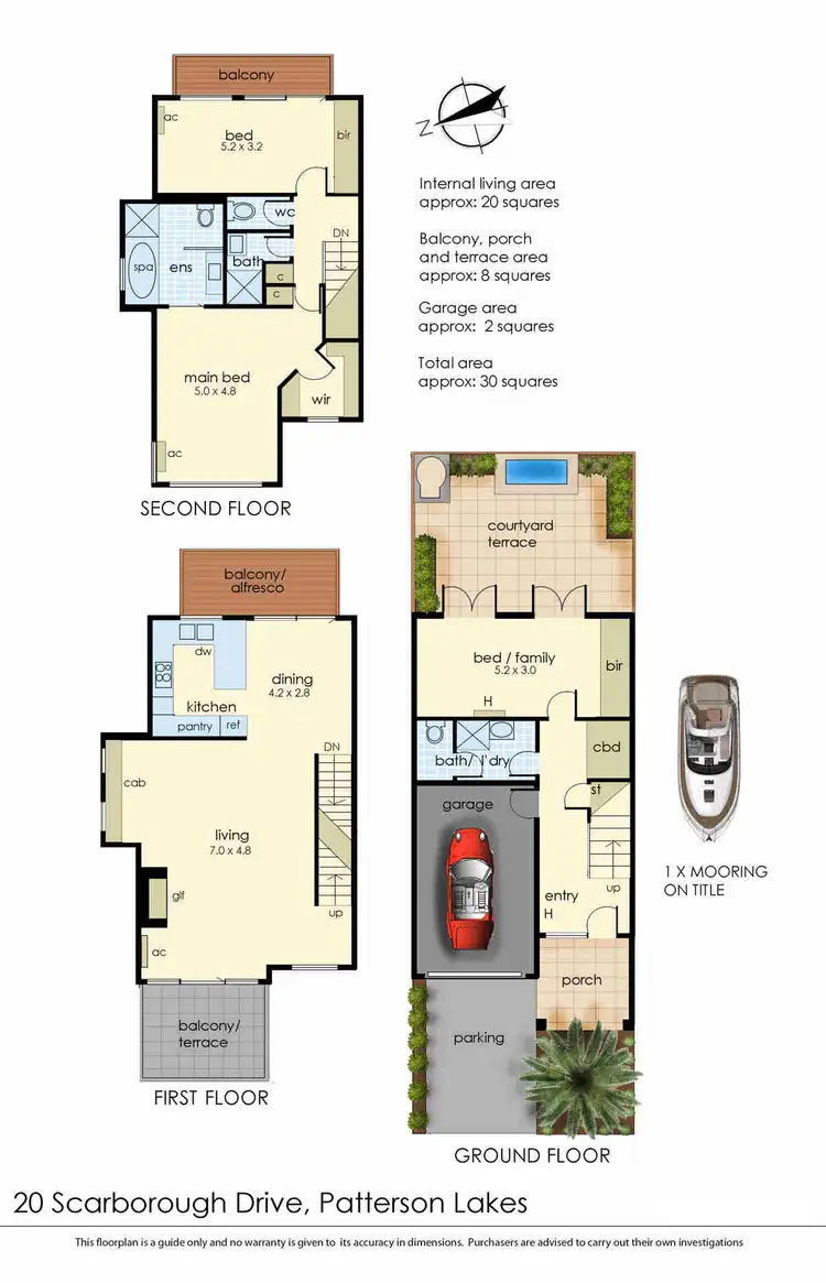 Floorplan of Homely townhouse listing, 20 Scarborough Drive, Patterson Lakes VIC 3197