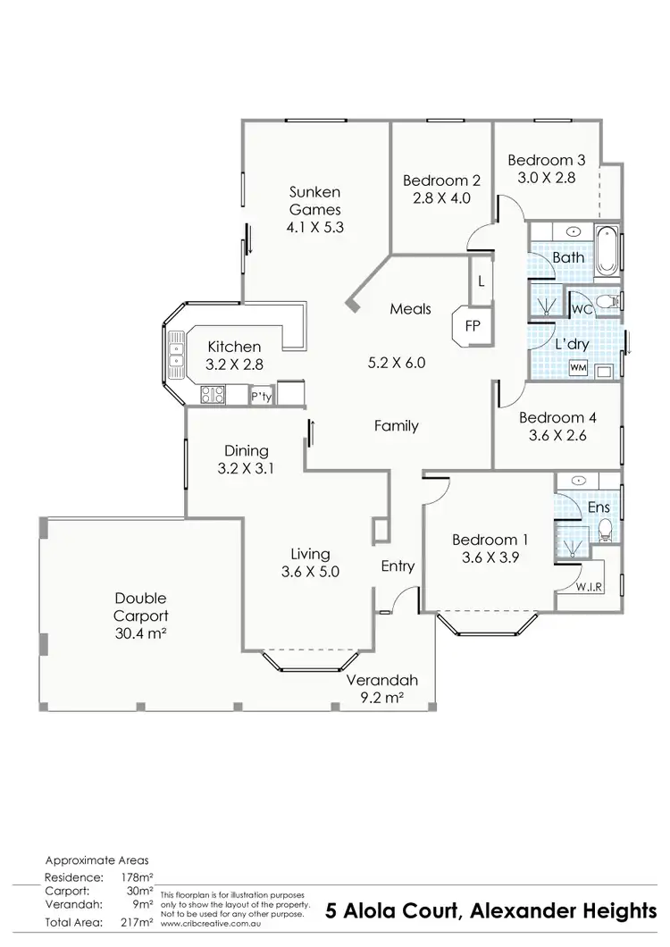 Floorplan of Homely house listing, 5 Alola Court, Alexander Heights WA 6064