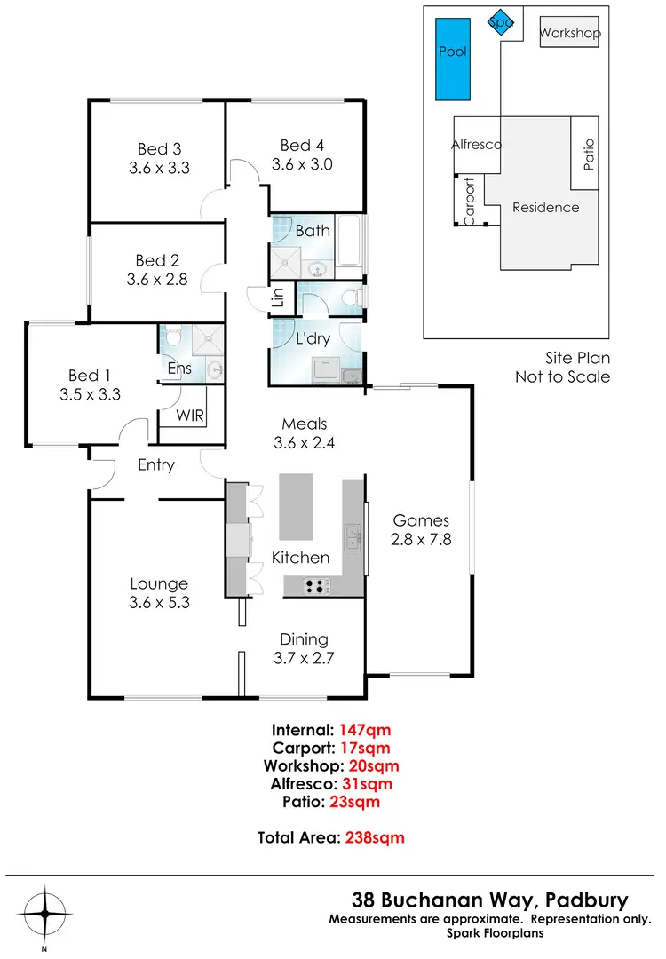 Floorplan of Homely house listing, 38 Buchanan Way, Padbury WA 6025