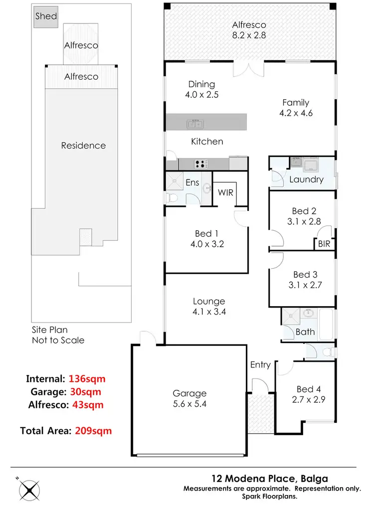 Floorplan of Homely house listing, 12 Modena Place, Balga WA 6061