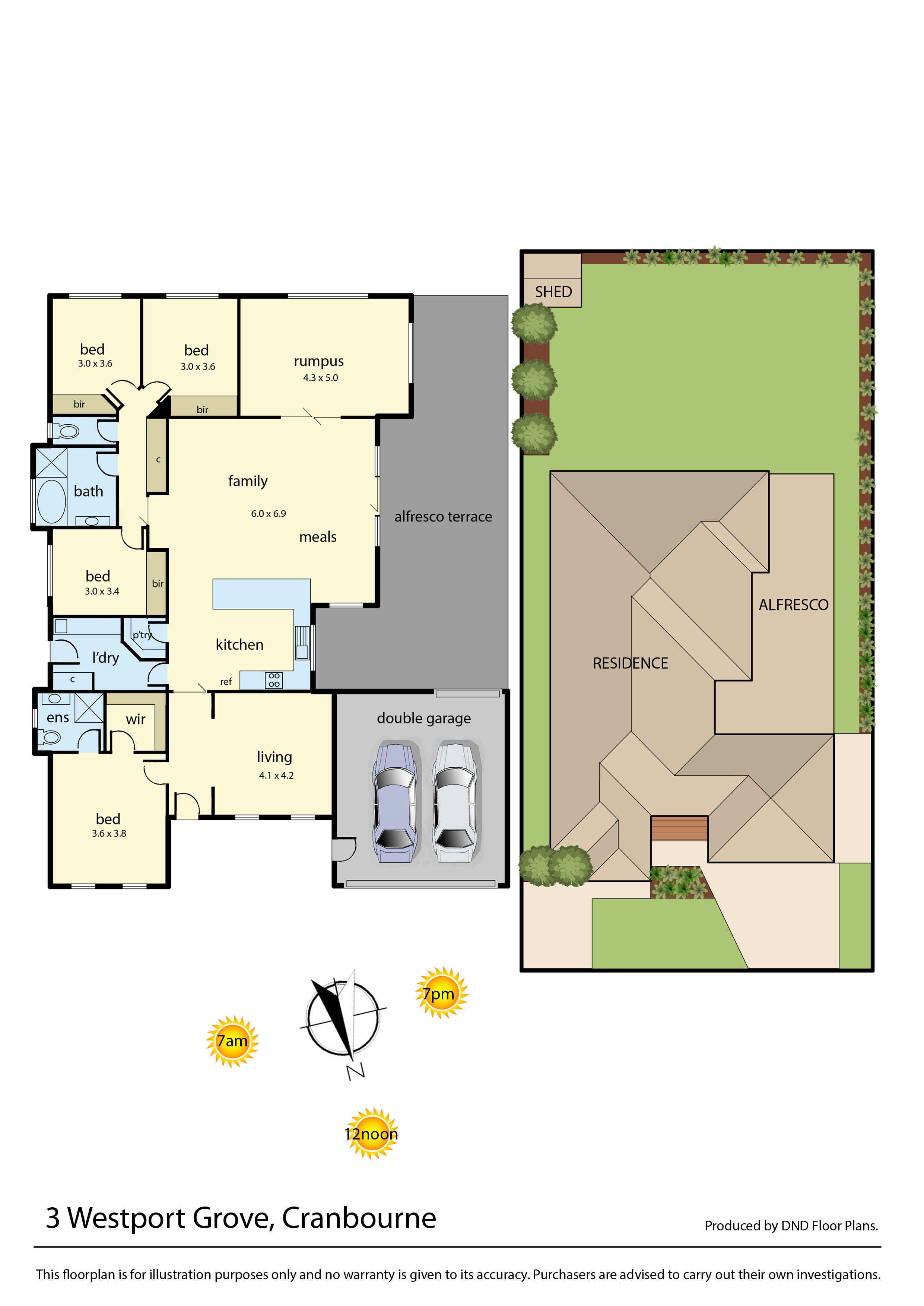 Floorplan of Homely house listing, 3 Westport Grove, Cranbourne VIC 3977