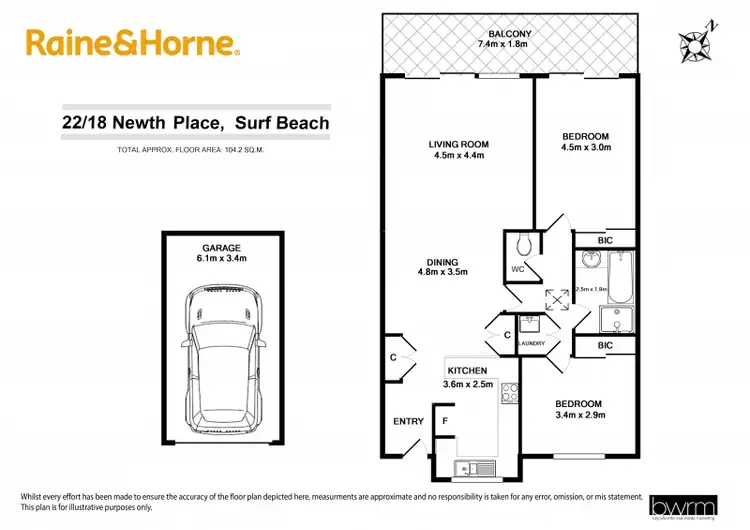 Floorplan of Homely unit listing, 22/12-18 Newth Place, Surf Beach NSW 2536