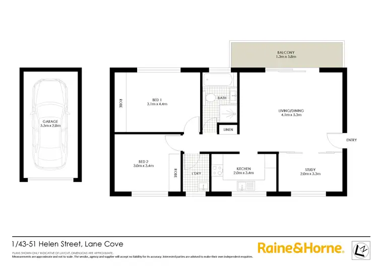 Floorplan of Homely apartment listing, 1/43 Helen Street, Lane Cove NSW 2066