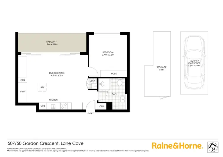 Floorplan of Homely apartment listing, 507/50 Gordon Crescent, Lane Cove NSW 2066