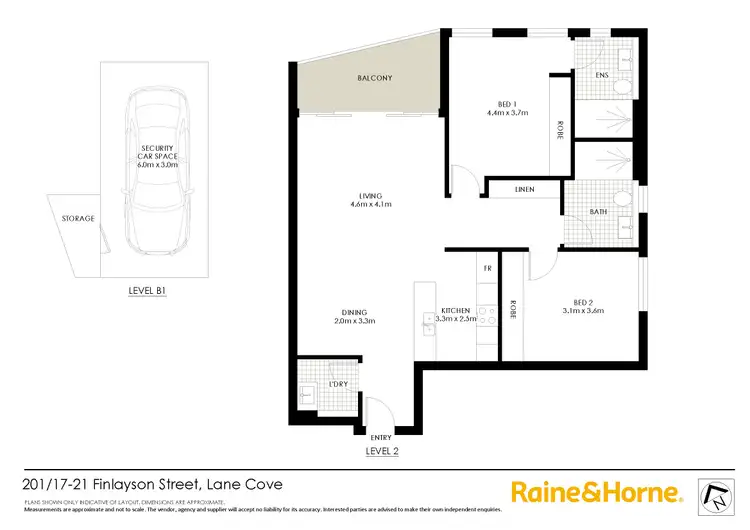 Floorplan of Homely apartment listing, 201/17 Finlayson Street, Lane Cove NSW 2066