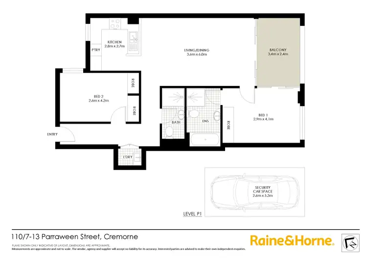 Floorplan of Homely apartment listing, 110/7-13 Parraween Street, Cremorne NSW 2090
