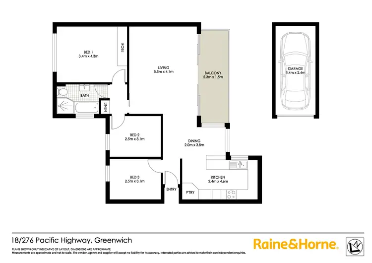 Floorplan of Homely apartment listing, 18/276 Pacific Highway, Greenwich NSW 2065