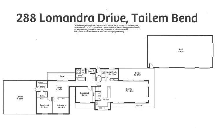 Floorplan of Homely house listing, 288 Lomandra Road, Tailem Bend SA 5260