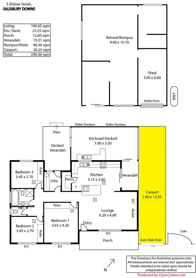 Floorplan of Homely house listing, 5 Elstree Street, Salisbury Downs SA 5108
