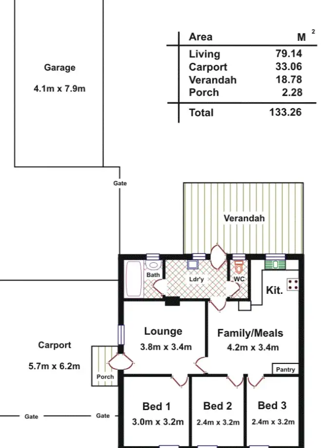Floorplan of Homely house listing, 33 Hunter Crescent, Salisbury North SA 5108