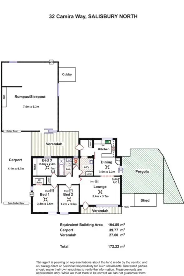 Floorplan of Homely house listing, 32 Camira Way, Salisbury North SA 5108