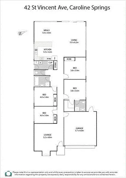 Floorplan of Homely house listing, 42 St Vincent Way, Caroline Springs VIC 3023