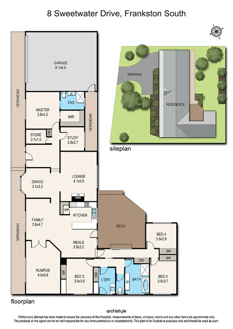 Floorplan of Homely house listing, 8 Sweetwater Drive, Frankston South VIC 3199